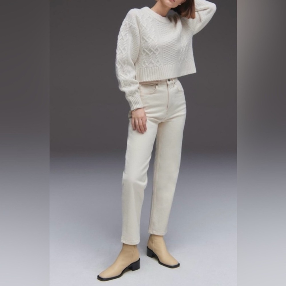 Everlane Curvy Cheeky Crop Jean, Sz 30, NWOT, ECRU